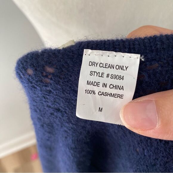 Twelfth Street by Cynthia Vincent Navy Blue Cashmere Knit Sweater Dress - Picture 7 of 7